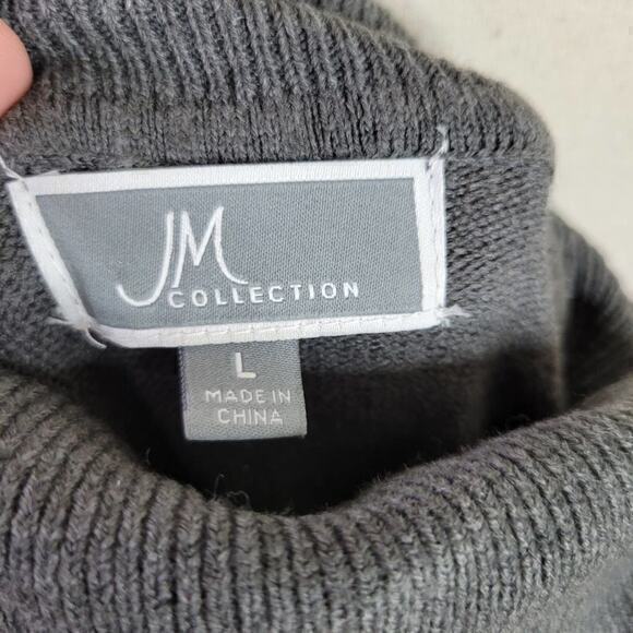 JM Collection Women’s Gray Turtleneck Sweater Size Large - Picture 4 of 5